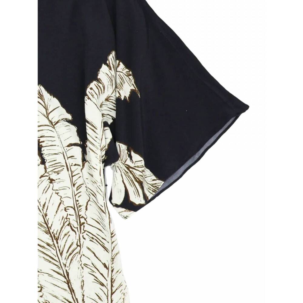NEW HEMANT & NANDITA women's palm boat neck blouse in black - Picture 4 of 4